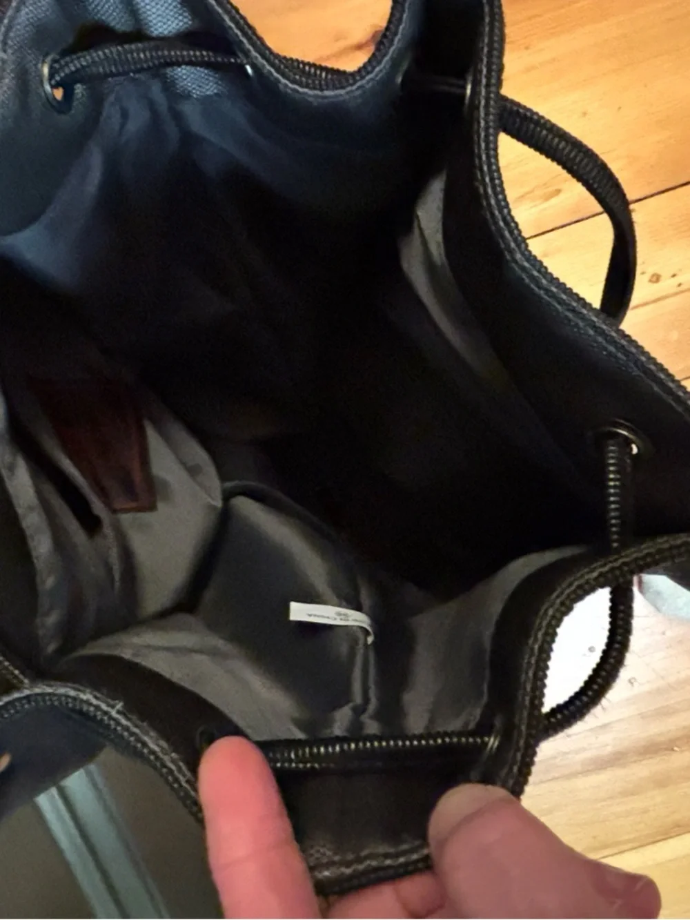 CARLOS FALCHI FALCHI SPORT Designer Drawstring Bucket Bag Grey backpack straps